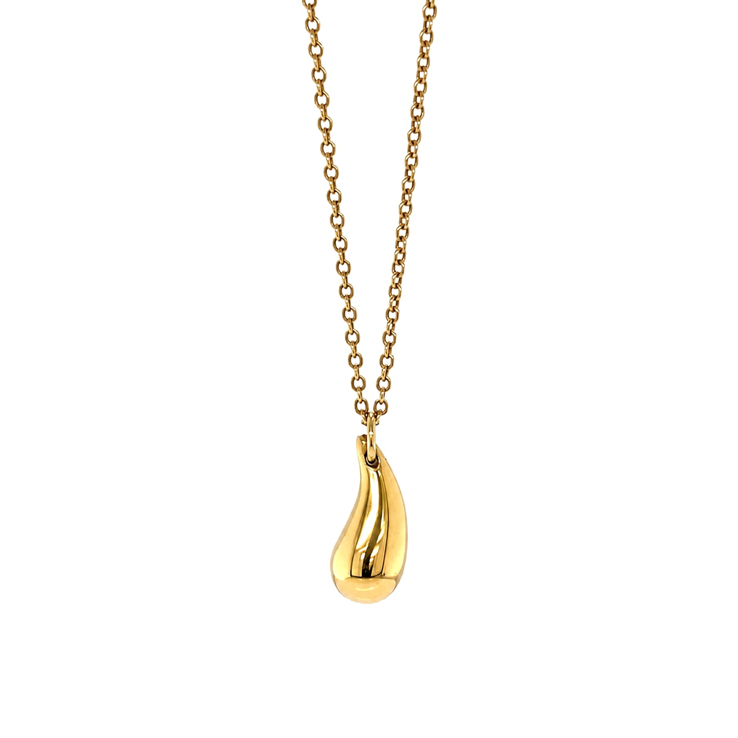 Tiffany & Co. Elsa Peretti Teardrop Pendant Necklace in 18 Carat Yellow Gold