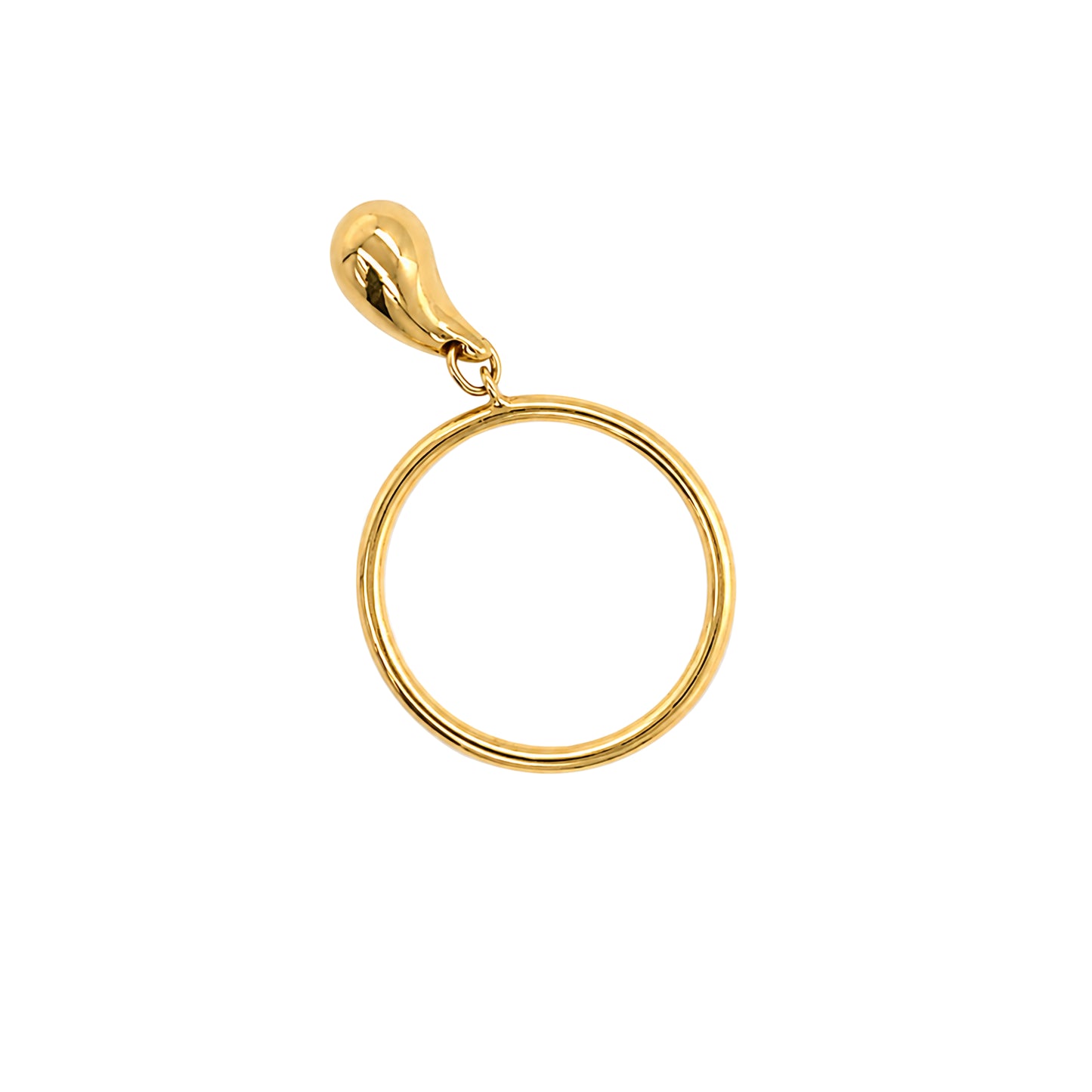 Tiffany & Co. Elsa Peretti Teardrop Charm Dangle Ring in 18 Carat Yellow Gold