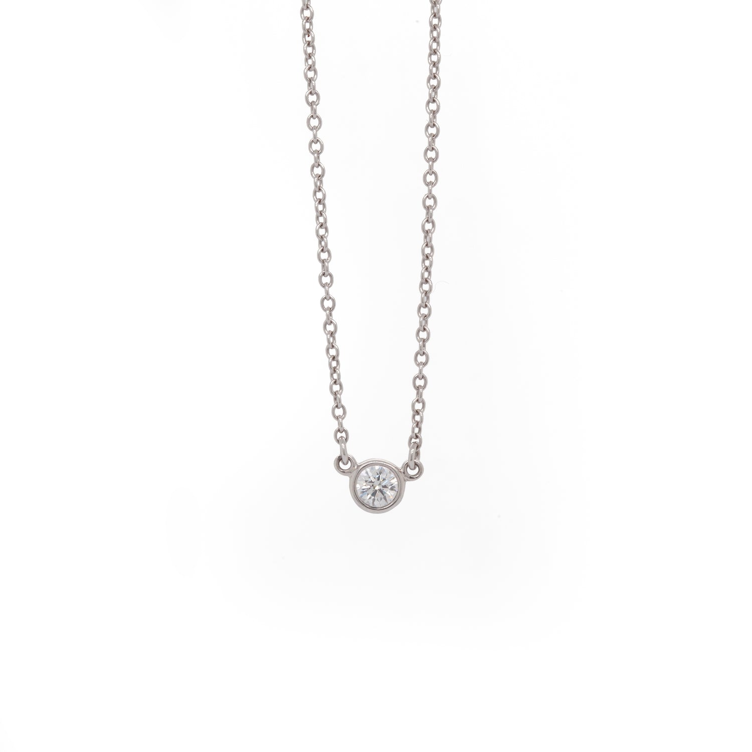 Tiffany & Co. Elsa Peretti Diamonds by the Yard Single Diamond Pendant Necklace