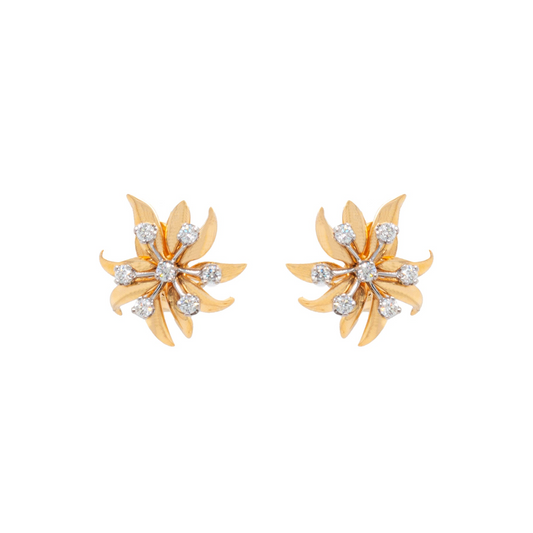 Tiffany & Co. Schlumberger 18ct Yellow Gold, Platinum & Diamond Flame Ear Clips