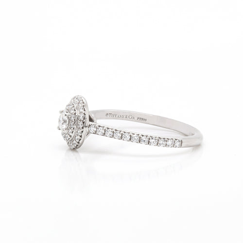 Tiffany & Co. Soleste 0.43ct Diamond and Platinum Halo Cluster Engagement Ring