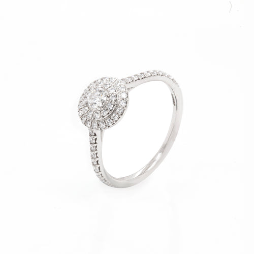 Tiffany & Co. Soleste 0.43ct Diamond and Platinum Halo Cluster Engagement Ring