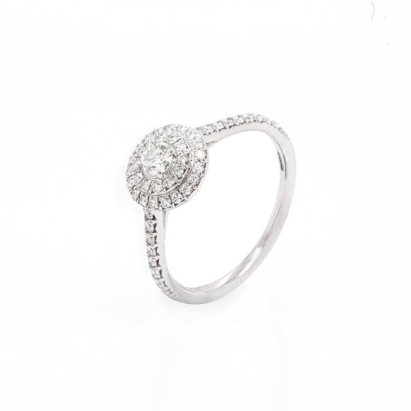 Tiffany & Co. Soleste 0.43ct Diamond and Platinum Halo Cluster Engagement Ring