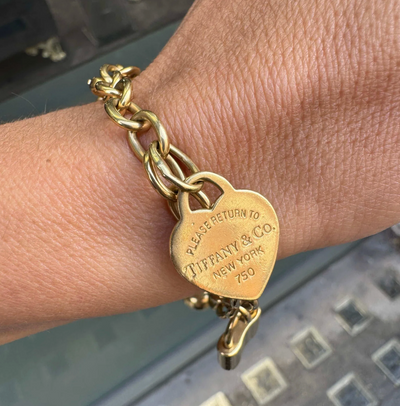 Tiffany & Co. 18 Carat Yellow Gold Chain Diamond Charm Bracelet
