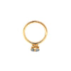 14 Carat Yellow Gold Aquamarine and Diamond Stacking Ring