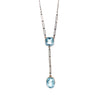 1920's Aquamarine and Palladium Drop Necklace