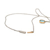 detailed view of chain glasp 1920's Aquamarine and Palladium Drop Necklace