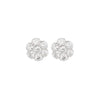 Diamond and 18 Carat White Gold Floral Cluster Stud Earrings