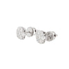 Diamond and 18 Carat White Gold Floral Cluster Stud Earrings