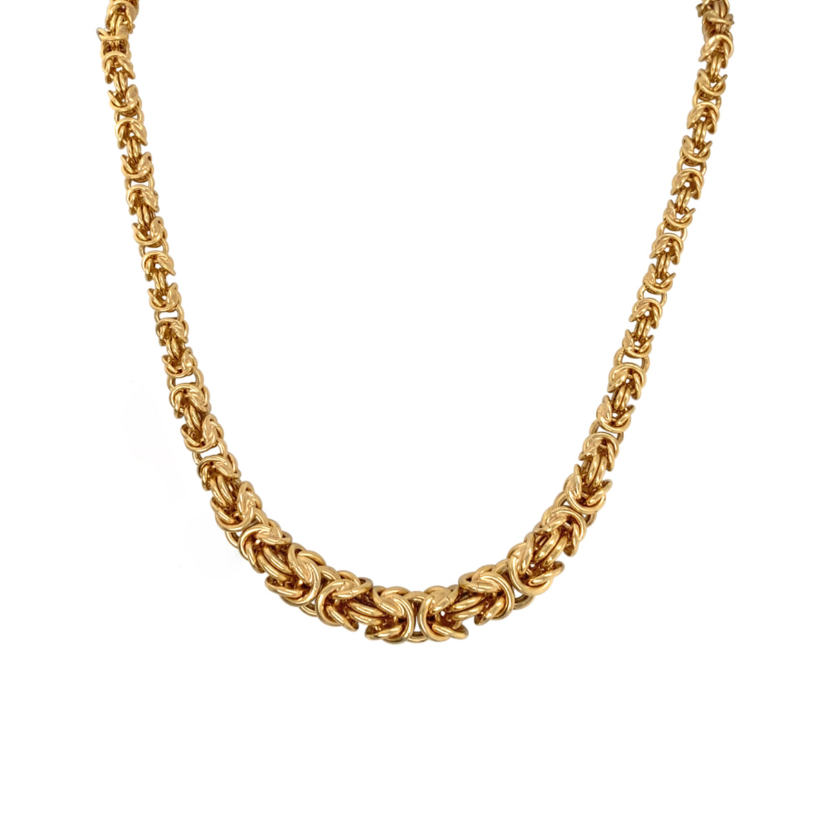 Graduated Byzantine Chain Necklace in 9 Carat Yellow Gold