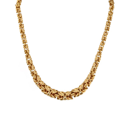 Graduated Byzantine Chain Necklace in 9 Carat Yellow Gold