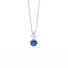 Blue Sapphire and Diamond 18 Carat White Gold Pendant Necklace