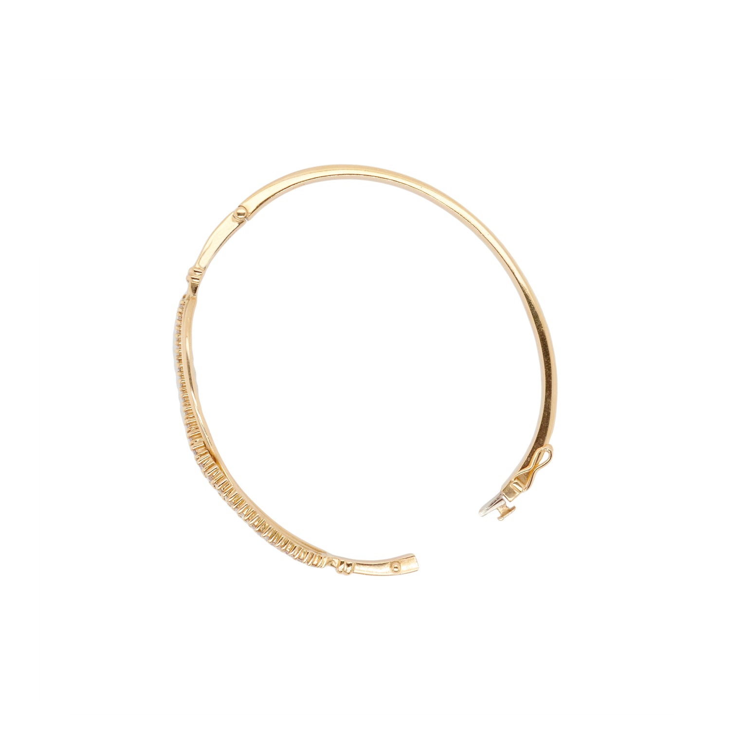 Diamond and 18 Carat Yellow Gold Infinity Bangle Bracelet