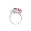 Marquise Ruby and Diamond 18 Carat White Gold Cluster Cocktail Ring