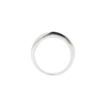 Mixed Cut Diamond 14 Carat White Gold Tapered Wide Band Cocktail Ring