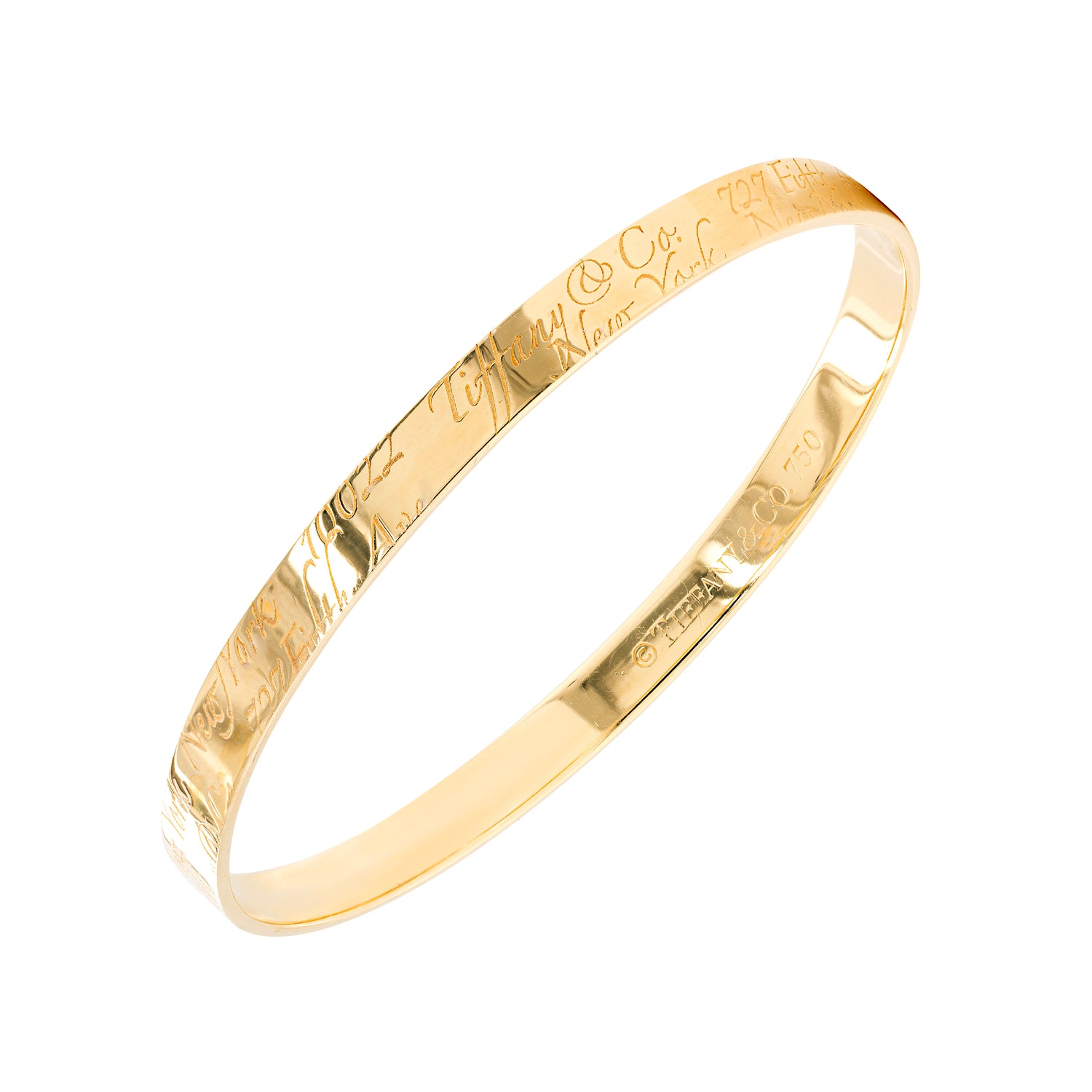 Tiffany & Co. Notes 18 Carat Gold Bangle