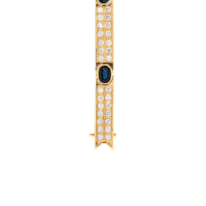 Vintage Sapphire and Diamond 18 Carat Yellow Gold Bracelet