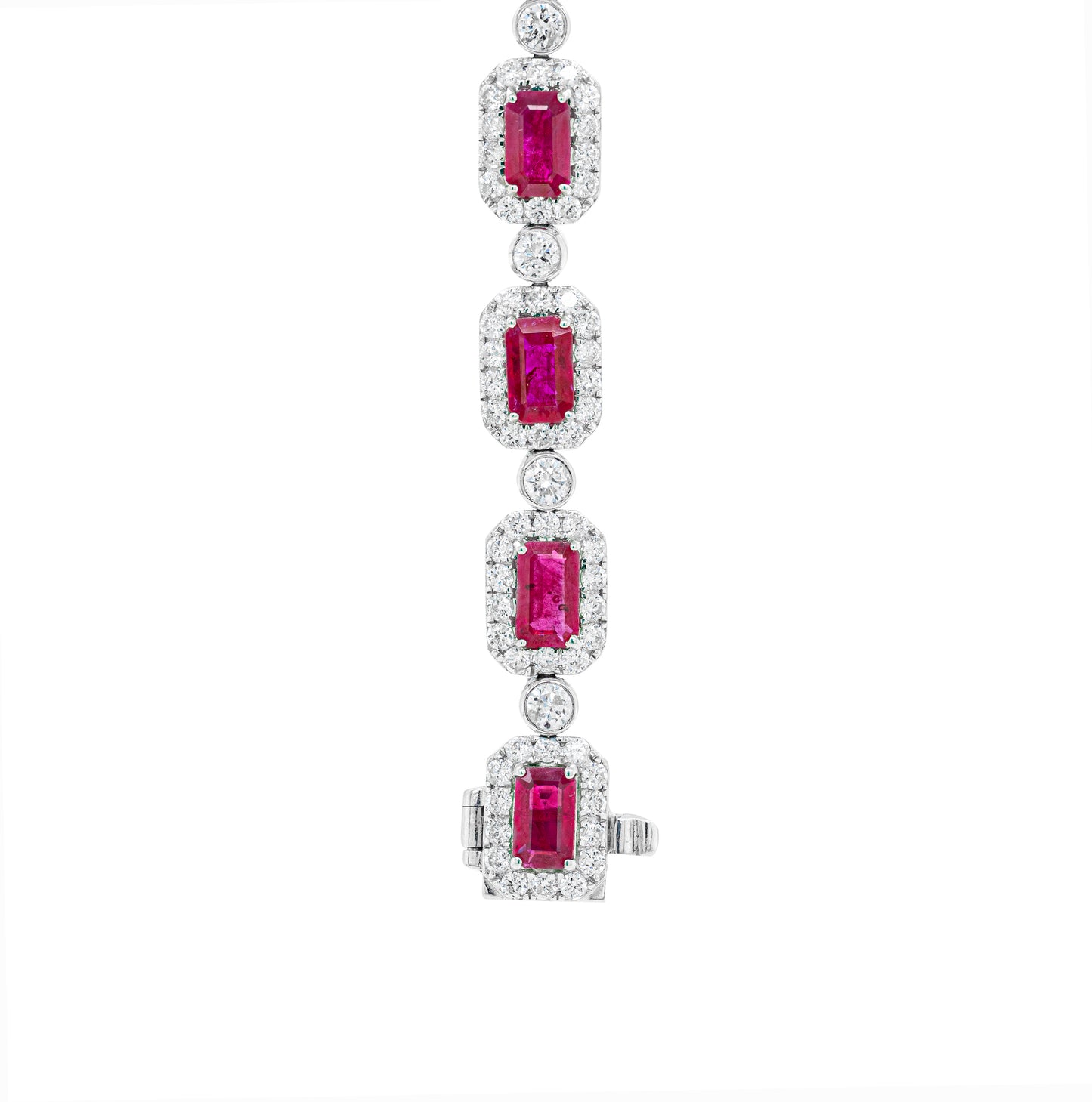 Ruby and Diamond 18 Carat White Gold Bracelet