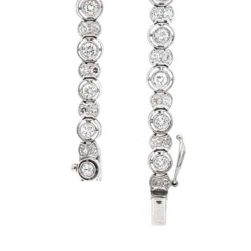 Vintage Diamond Platinum Tennis Bracelet, circa 1930's