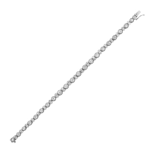 Vintage Diamond Platinum Tennis Bracelet, circa 1930's