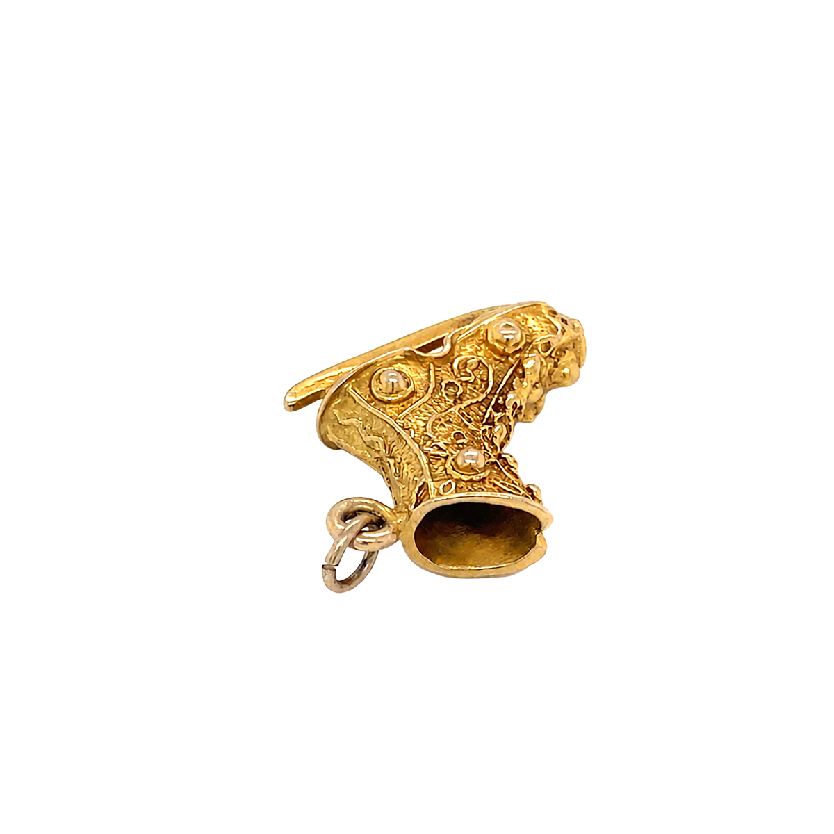 Vintage 9 Carat Yellow Gold Ornate Ice Skate Charm/Pendant