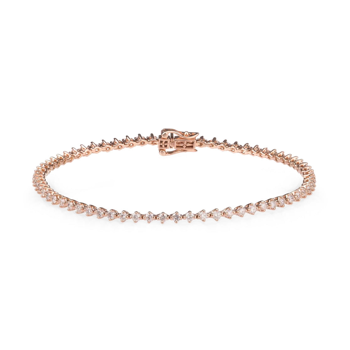 Anna Penelope Mini Diamond and 18 Carat Rose Gold Tennis Bracelet