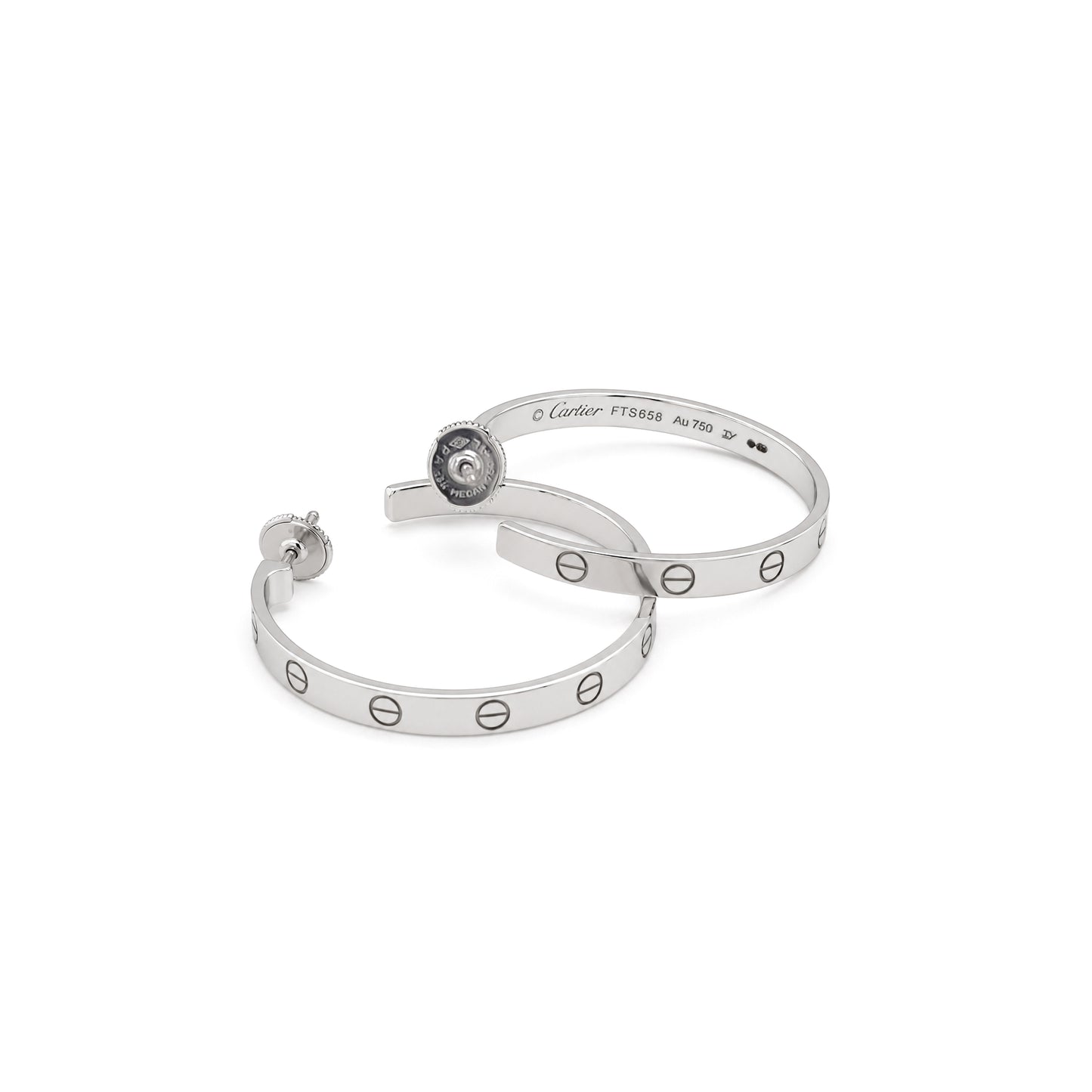 Cartier LOVE 18 Carat White Gold Large Hoop Earrings