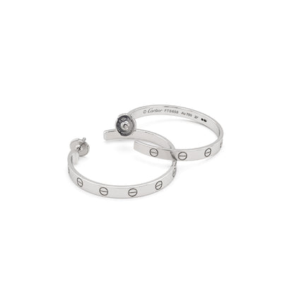 Cartier LOVE 18 Carat White Gold Large Hoop Earrings