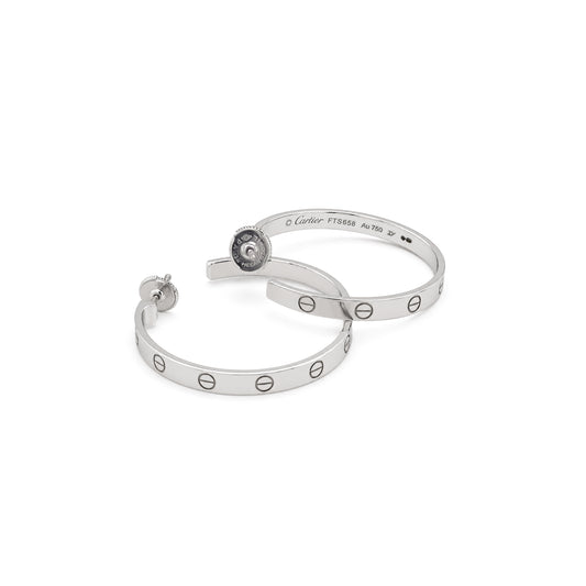 Cartier LOVE 18 Carat White Gold Large Hoop Earrings