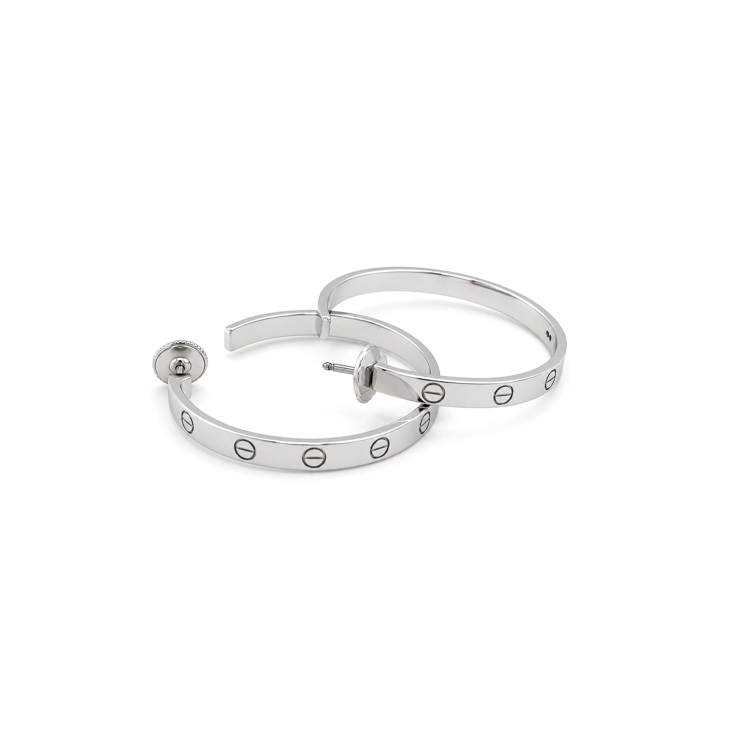 Cartier LOVE 18 Carat White Gold Large Hoop Earrings