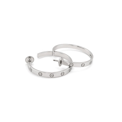 Cartier LOVE 18 Carat White Gold Large Hoop Earrings