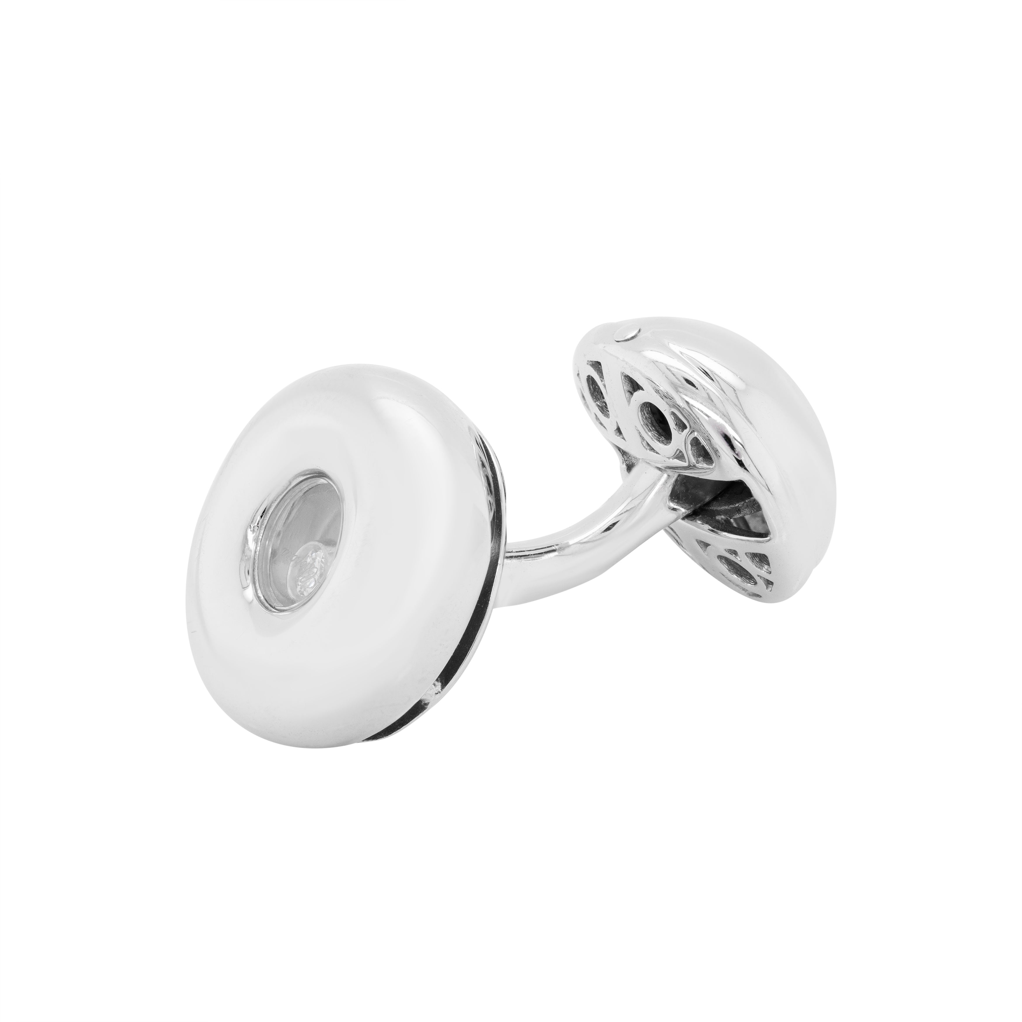 Chopard 18 Carat White Gold Happy Diamond Cufflinks