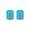 Turquoise and Diamond 18 Carat White Gold Octagonal Cufflinks