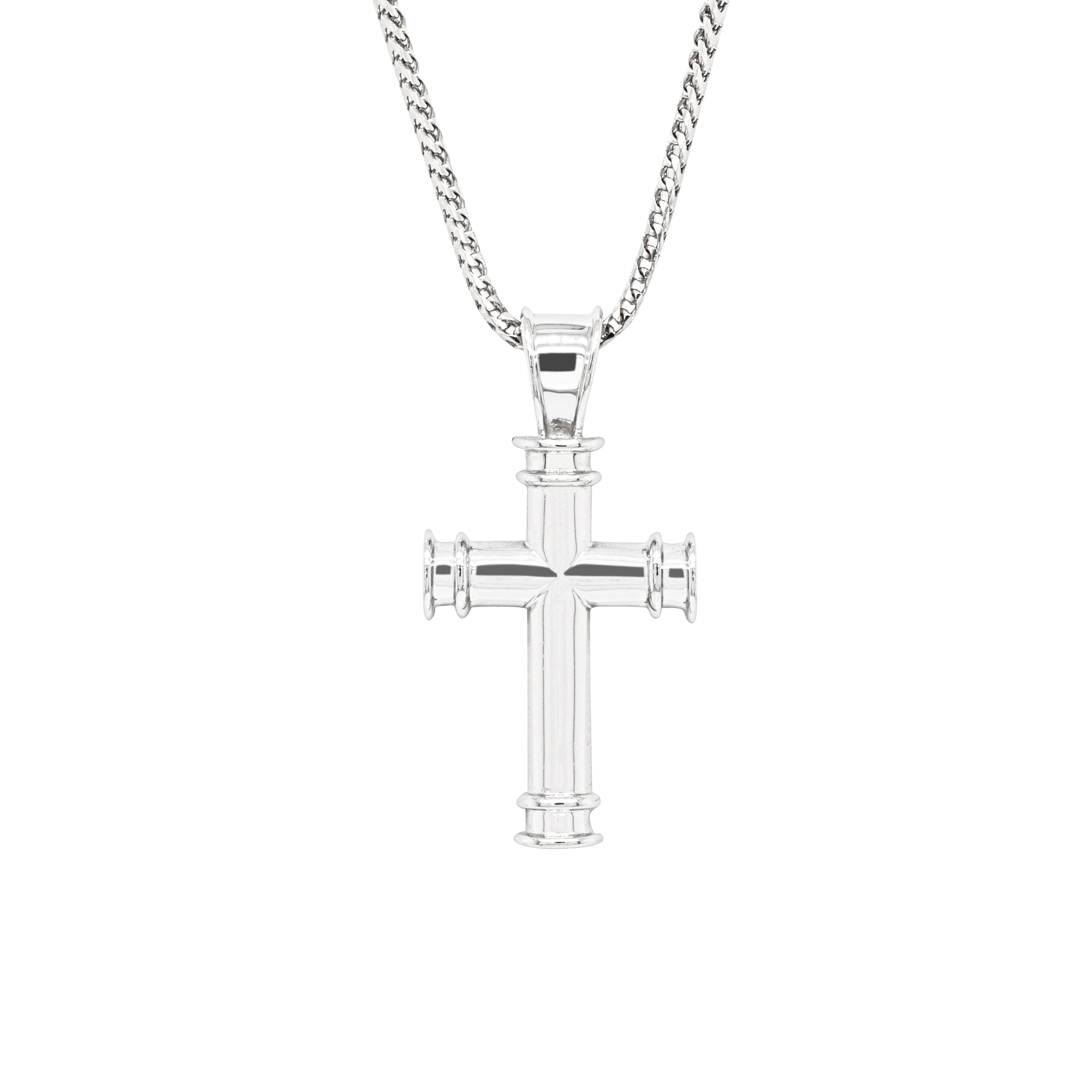 Small white clearance gold cross necklace