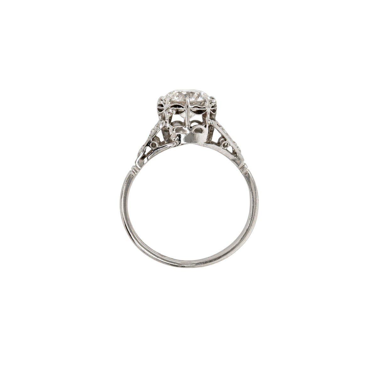 Antique 1.05 Carat Old European Cut Diamond & Platinum Art Deco Engagement Ring