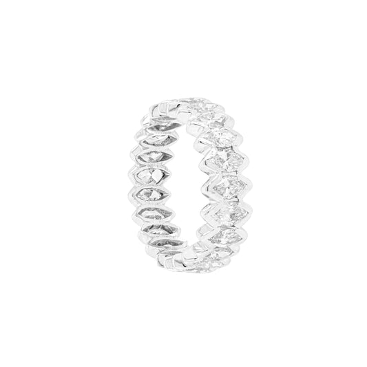 Marquise Diamond 18 Carat White Gold Full Eternity Band Ring