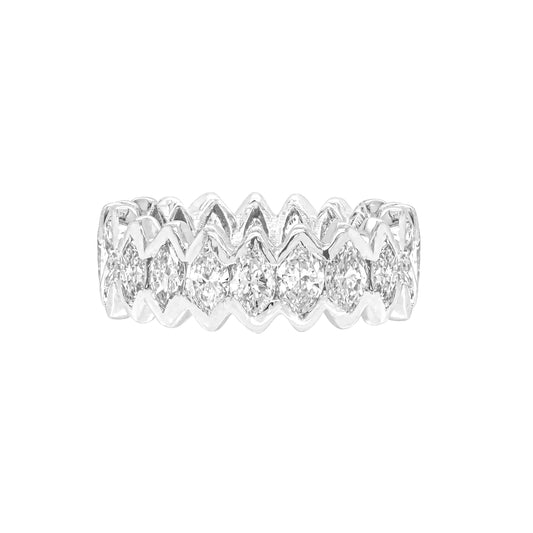 Marquise Diamond 18 Carat White Gold Full Eternity Band Ring