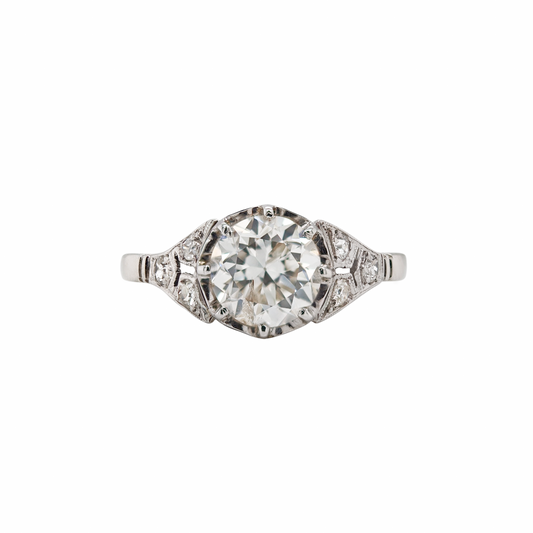 Antique 1.05 Carat Old European Cut Diamond & Platinum Art Deco Engagement Ring