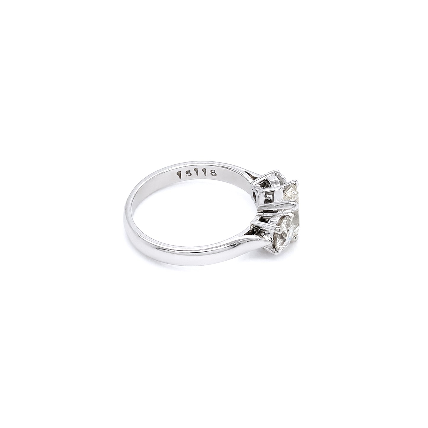 2.03 Carat Diamond Three-Stone Platinum Engagement Ring