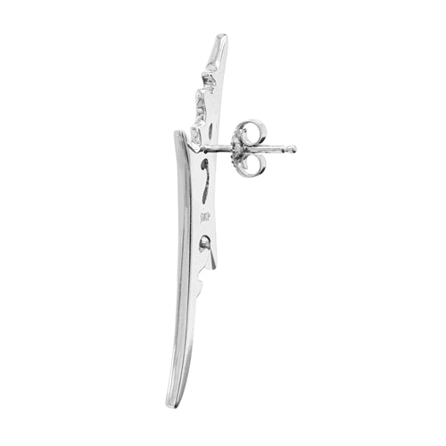 Ruby, Black and White Diamond 18 Carat White Gold Stud Earrings