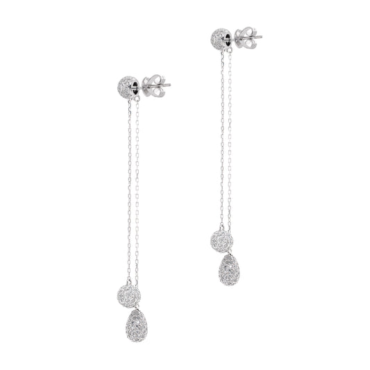 Diamond 18 Carat White Gold Chain Drop Earrings