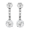 Vintage Diamond Platinum Linear Drop Earrings, circa 1950's