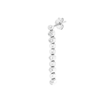 Diamond 18 Carat White Gold Linear Drop Earrings