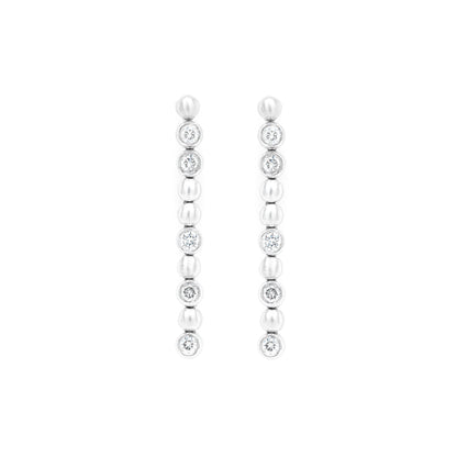 Diamond 18 Carat White Gold Linear Drop Earrings