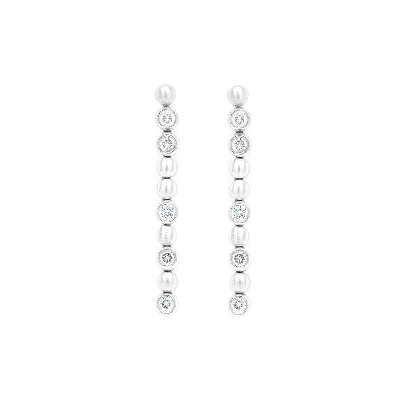 Diamond 18 Carat White Gold Linear Drop Earrings