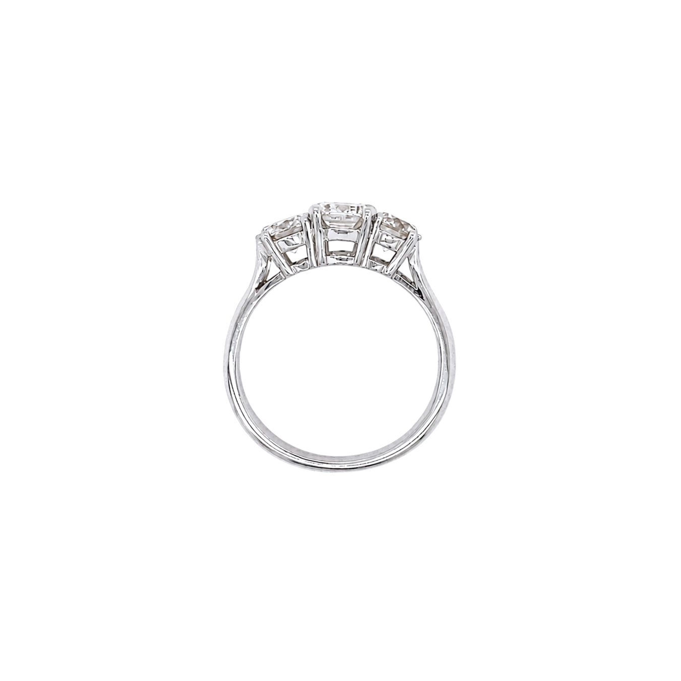 2.03 Carat Diamond Three-Stone Platinum Engagement Ring