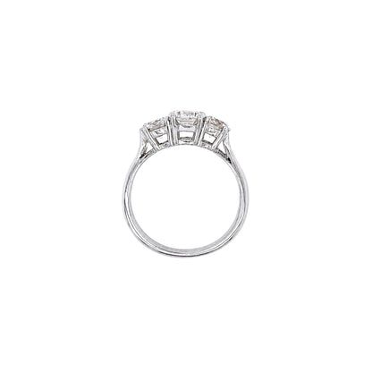 2.03 Carat Diamond Three-Stone Platinum Engagement Ring