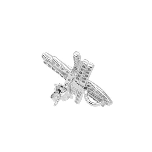 Diamond 18 Carat White Gold Cross Stud Earrings