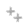 Diamond 18 Carat White Gold Cross Stud Earrings