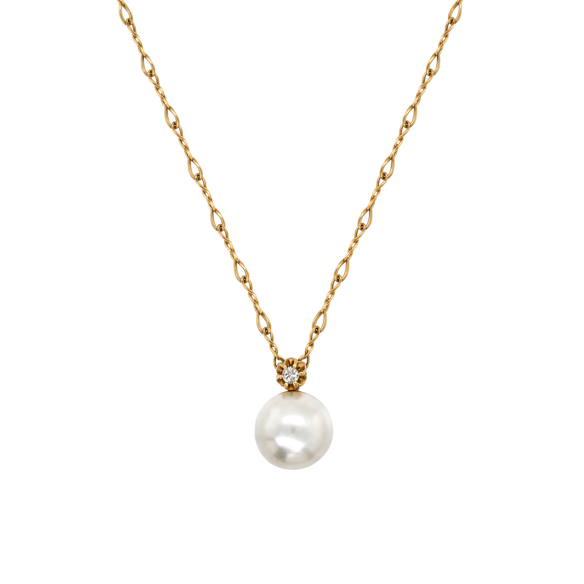 Mabe Pearl & Diamond 18K Yellow Gold Figure-of-Eight Chain Pendant Necklace